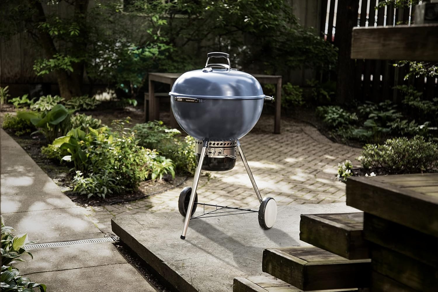 image:imageWeber MasterTouch Charcoal Grill 22Inch BlackSlate Blue