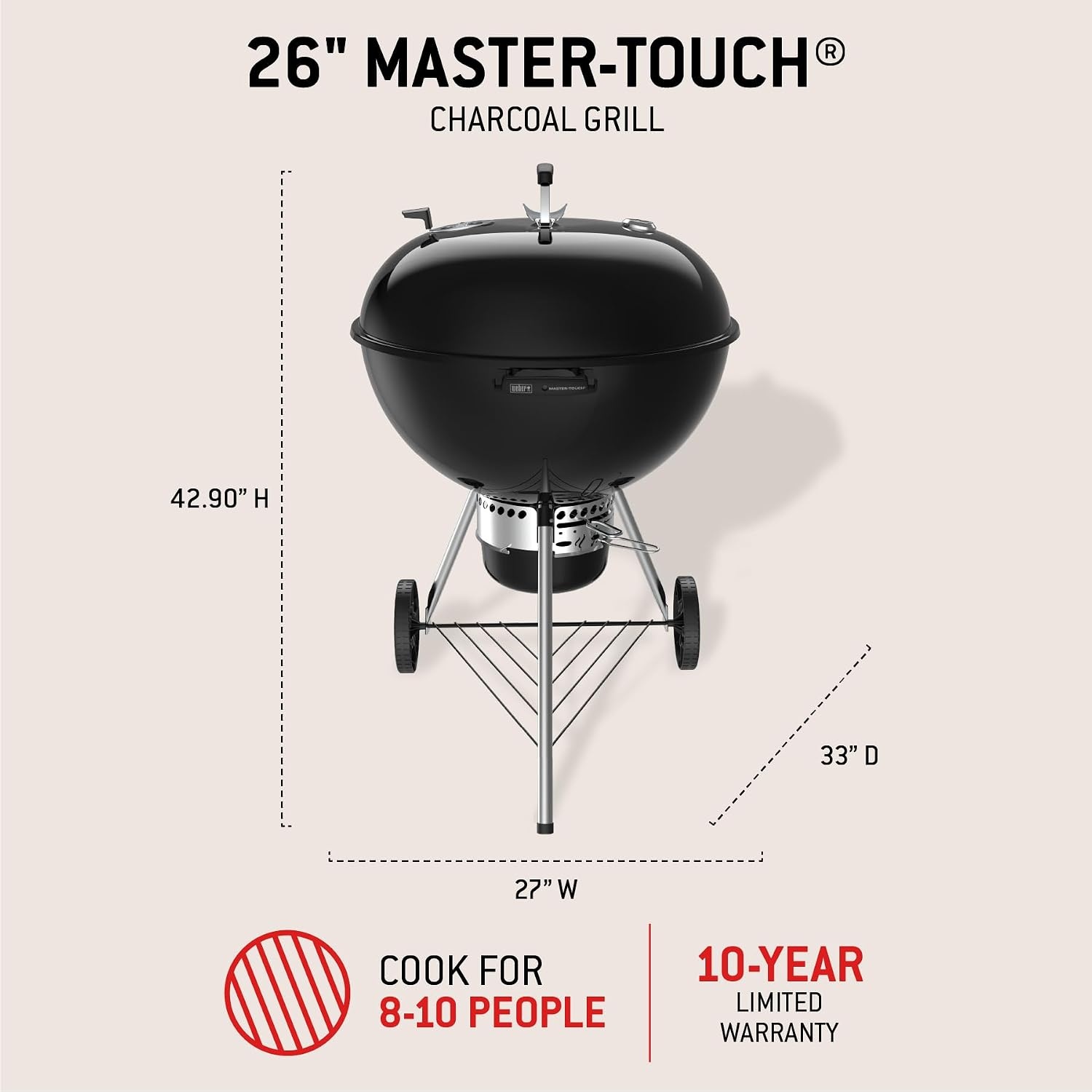 image:imageWeber MasterTouch Charcoal Grill 26Inch Black