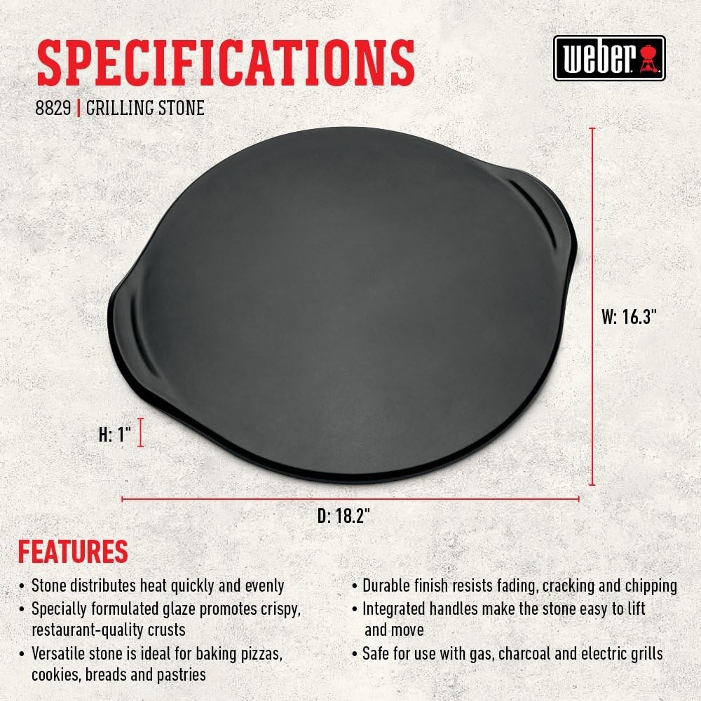 image:imageWeber Pizza Stone with Glazed Finish Grill Pizza Outdoors Black