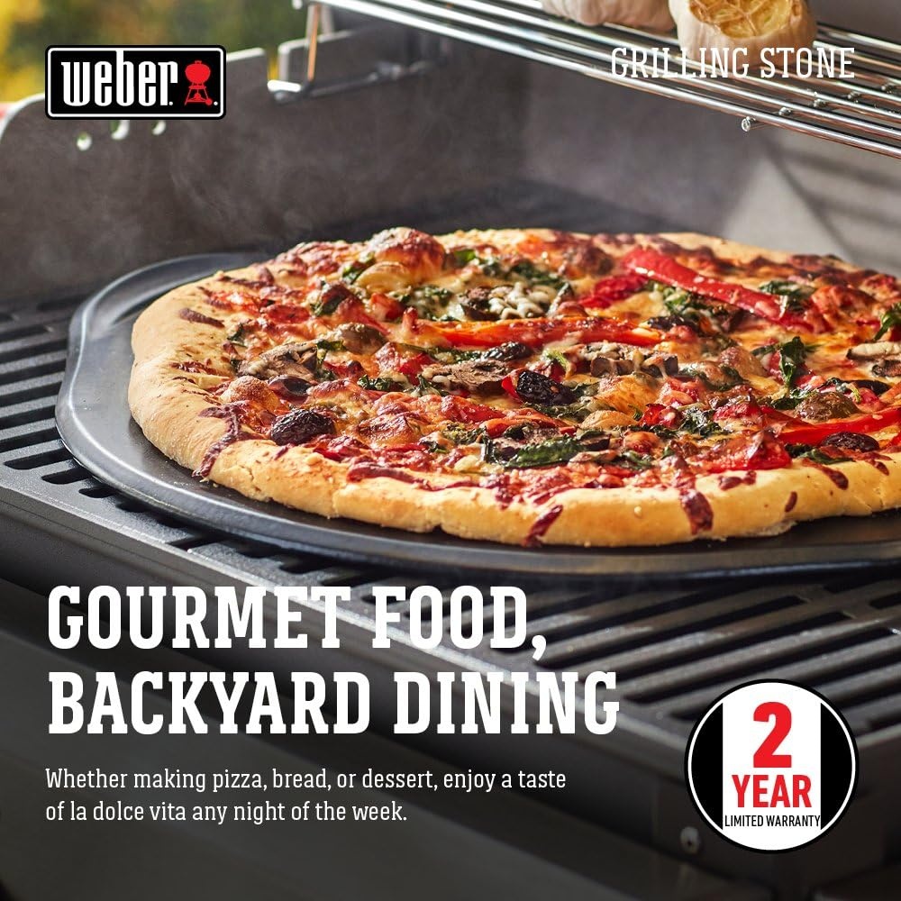 image:imageWeber Pizza Stone with Glazed Finish Grill Pizza Outdoors Black