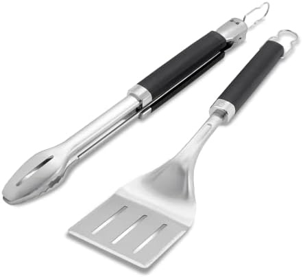 image:imageWeber Precision Tongs amp Spatula Grilling Tool Set Stainless SteelGrill Tongs and Spatula Set