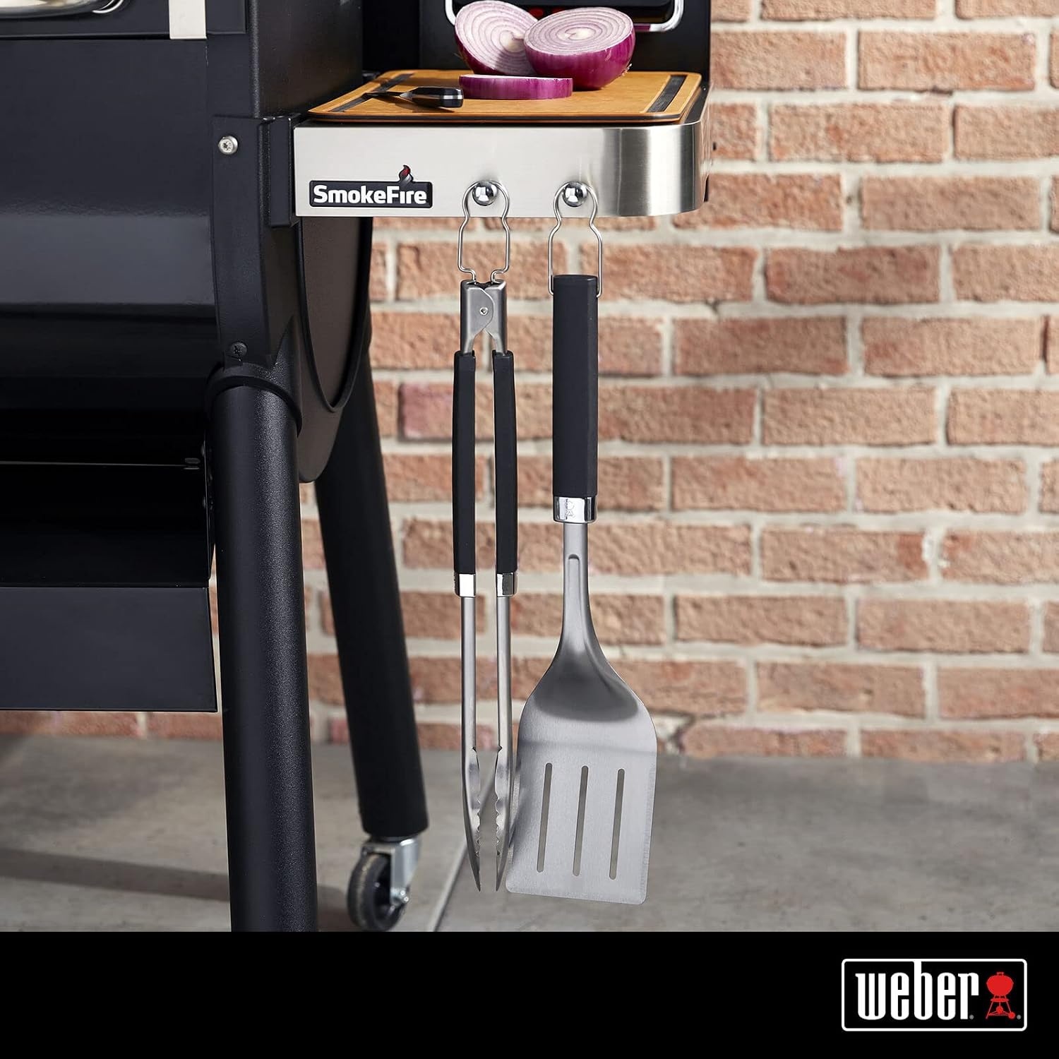 image:imageWeber Precision Tongs amp Spatula Grilling Tool Set Stainless SteelGrill Tongs and Spatula Set