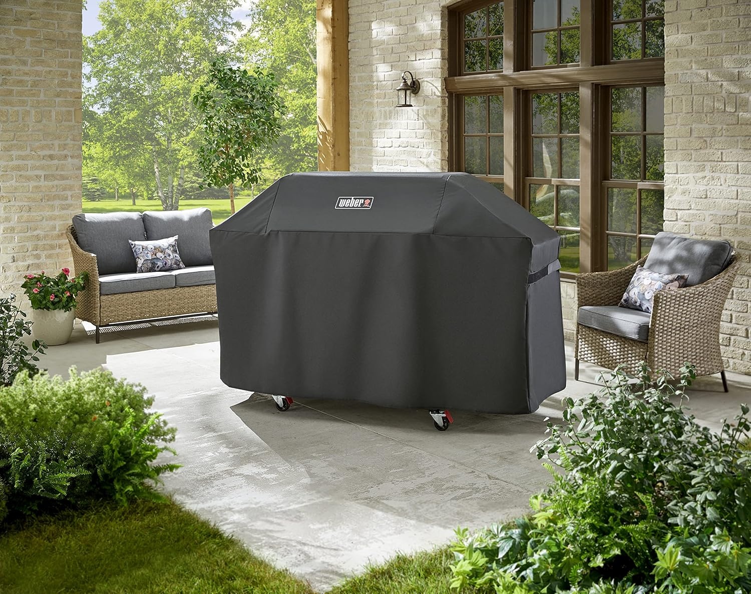 image:imageWeber Premium Outdoor Grill Cover for Select Genesis Gas Grills Black400 Series 4 Burner