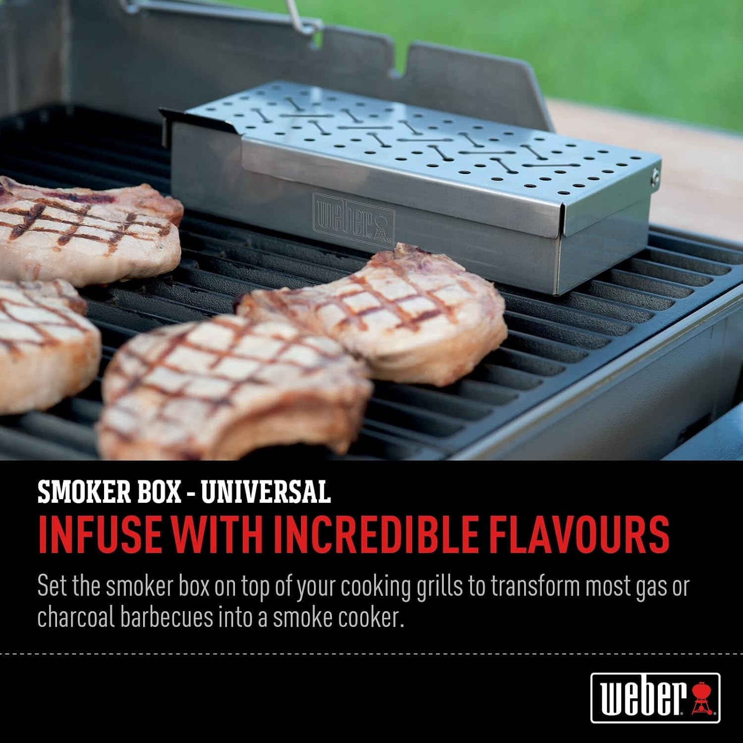 image:imageWeber Premium Universal Smoker Box Stainless Steel98 L x 45 W x 2 H