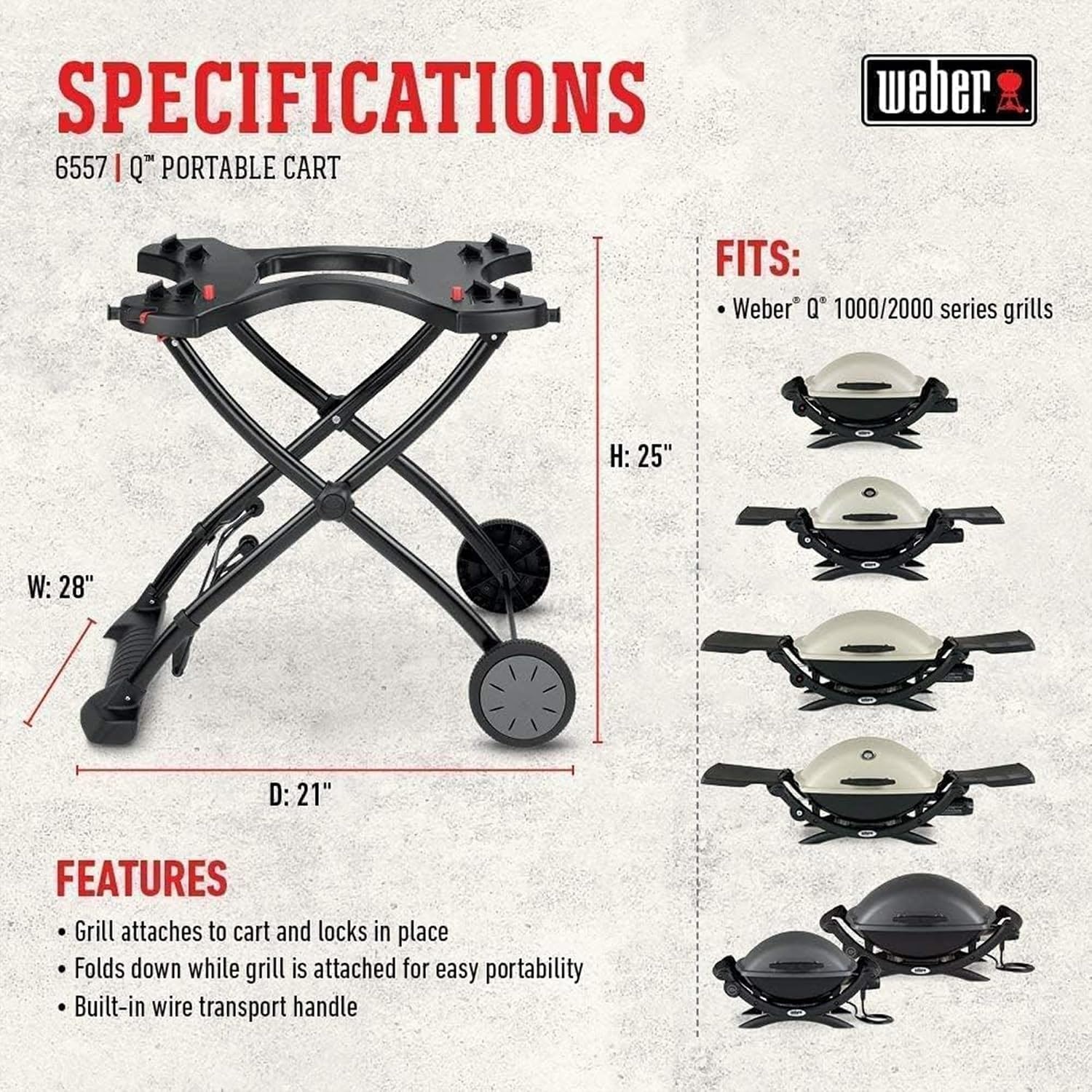image:imageWeber Q Cart for Grilling BlackPortable
