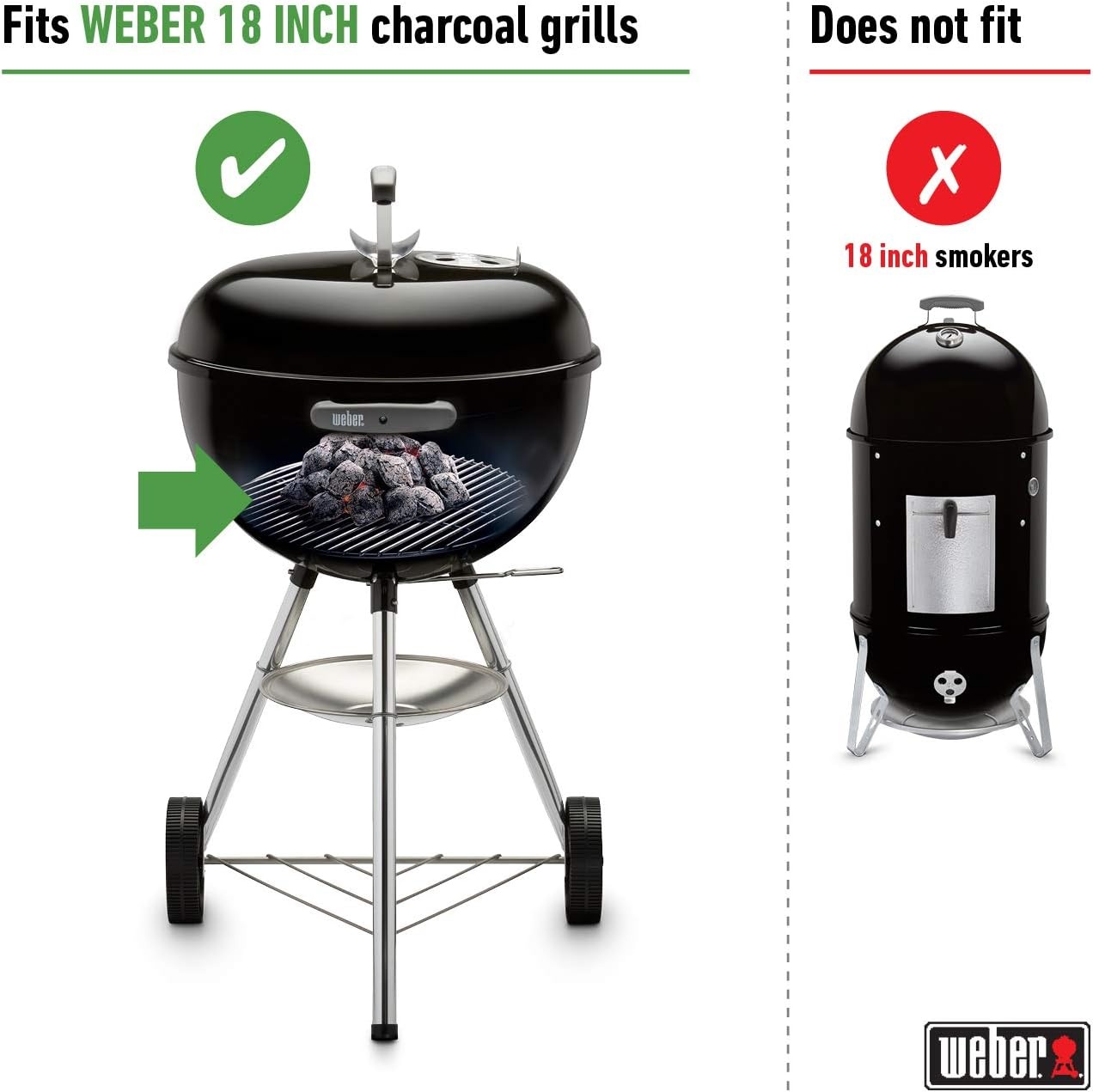 image:imageWeber Replacement Charcoal Cooking Grate for 22 Kettle GrillsPart Pack of 5