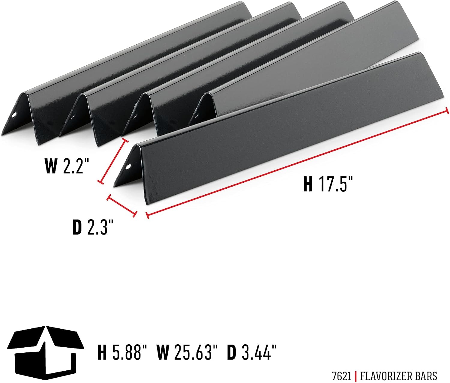 image:imageWeber Replacement Flavorizer Bars 175 for Genesis 300 series frontmounted control panel PorcelainEnameled Steel
