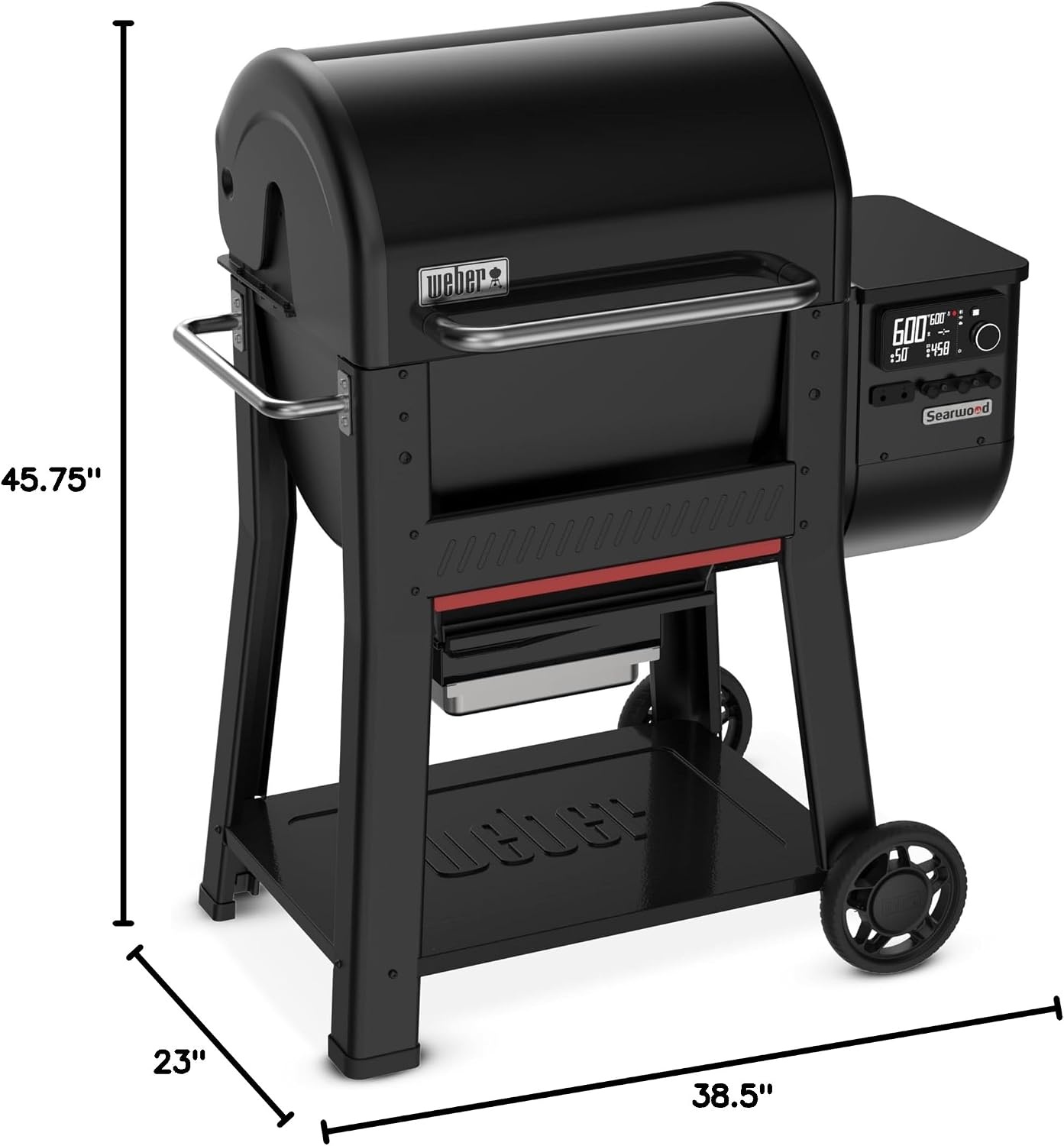image:imageWeber Searwood 600 Wood Pellet Smoker Grill WiFi amp BluetoothEnabled Outdoor Grill for Smoking Searing Rapid React PID amp Cooking up to 600F Black600