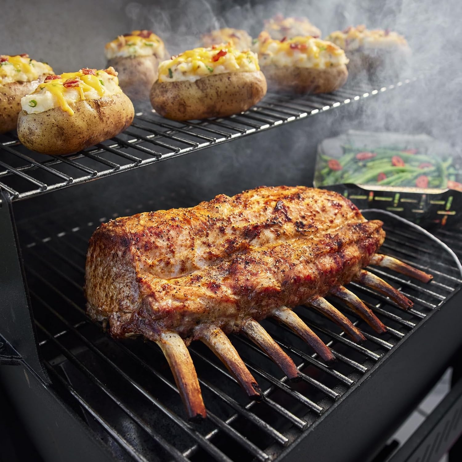 image:imageWeber Searwood 600 Wood Pellet Smoker Grill WiFi amp BluetoothEnabled Outdoor Grill for Smoking Searing Rapid React PID amp Cooking up to 600F Black600