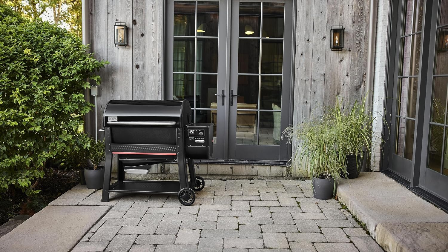 image:imageWeber Searwood 600 Wood Pellet Smoker Grill WiFi amp BluetoothEnabled Outdoor Grill for Smoking Searing Rapid React PID amp Cooking up to 600F BlackXL 600