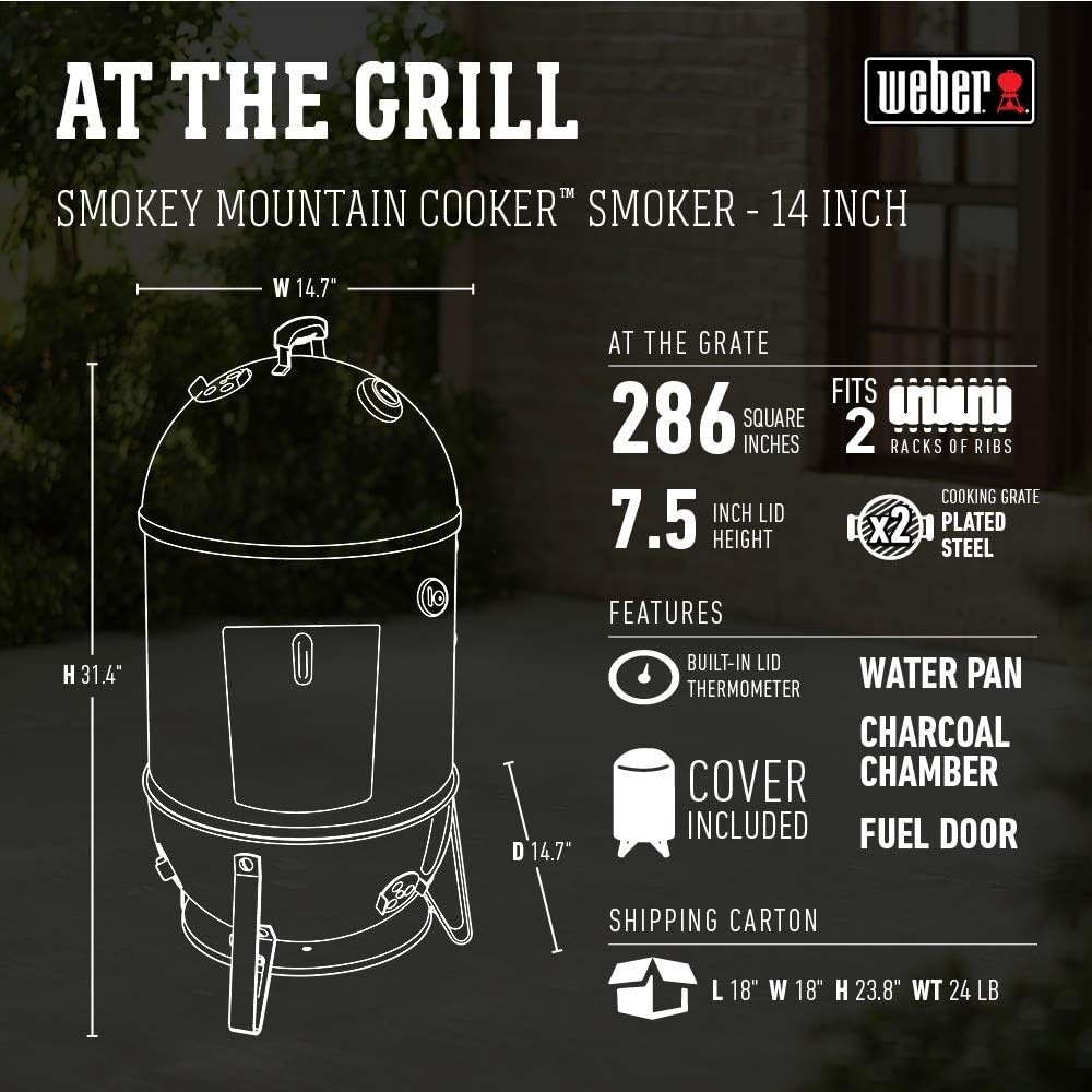 image:imageWeber Smokey Mountain Cooker Smoker 22 Charcoal Smoker145