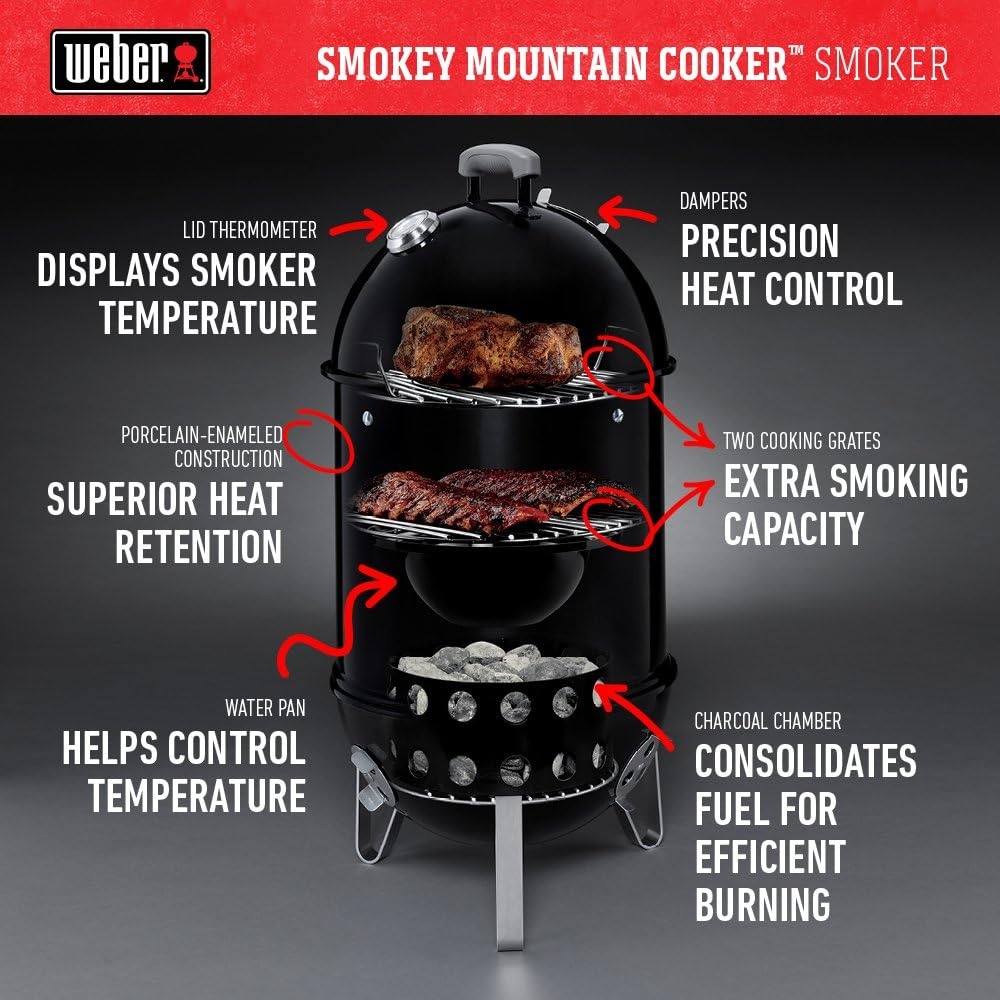 image:imageWeber Smokey Mountain Cooker Smoker 22 Charcoal Smoker22