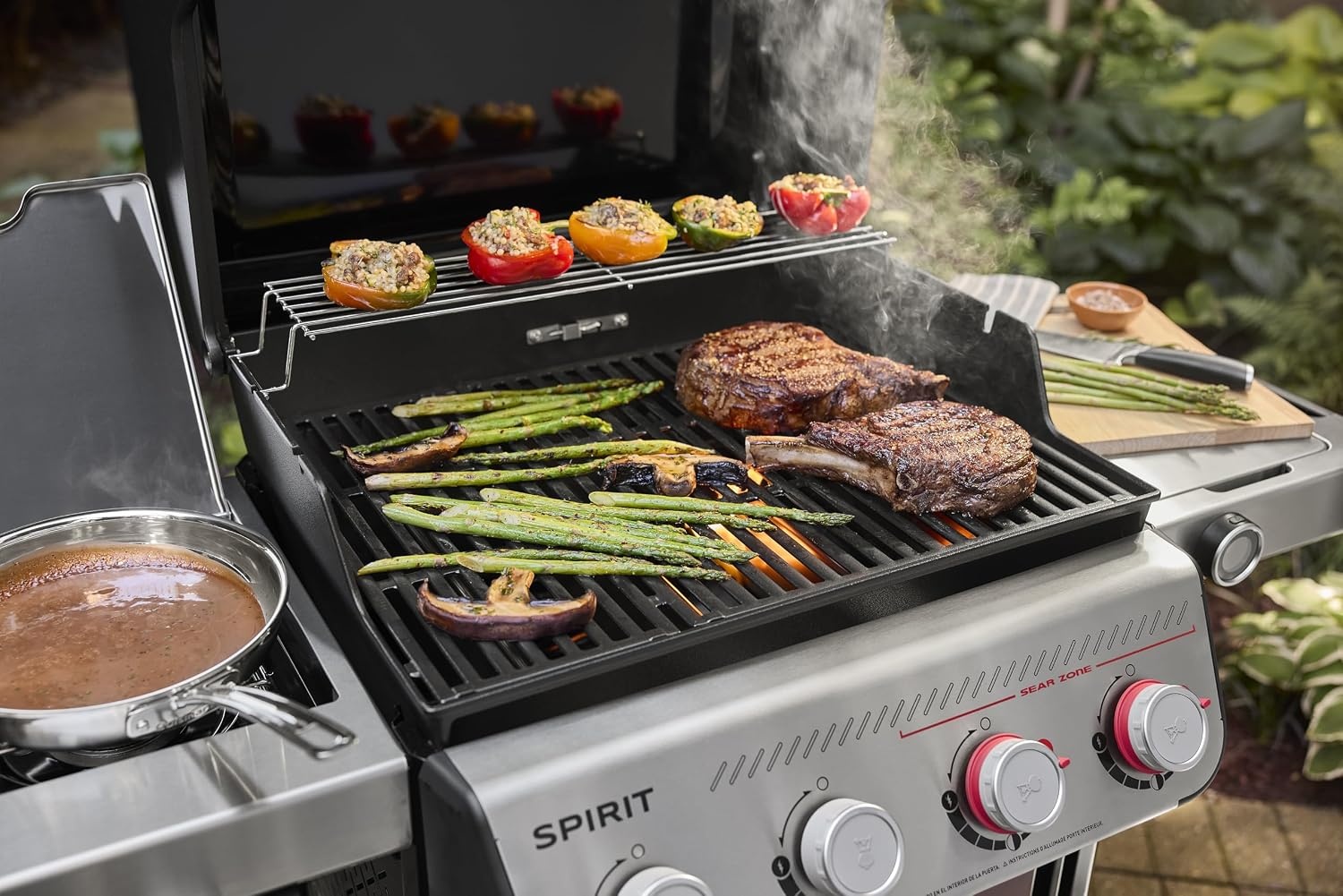 image:imageWeber Spirit EP425 Natural Gas Grill for Outdoor Cooking and BBQ 4 Boost Burners Black4 Burner EP425 Natural Gas