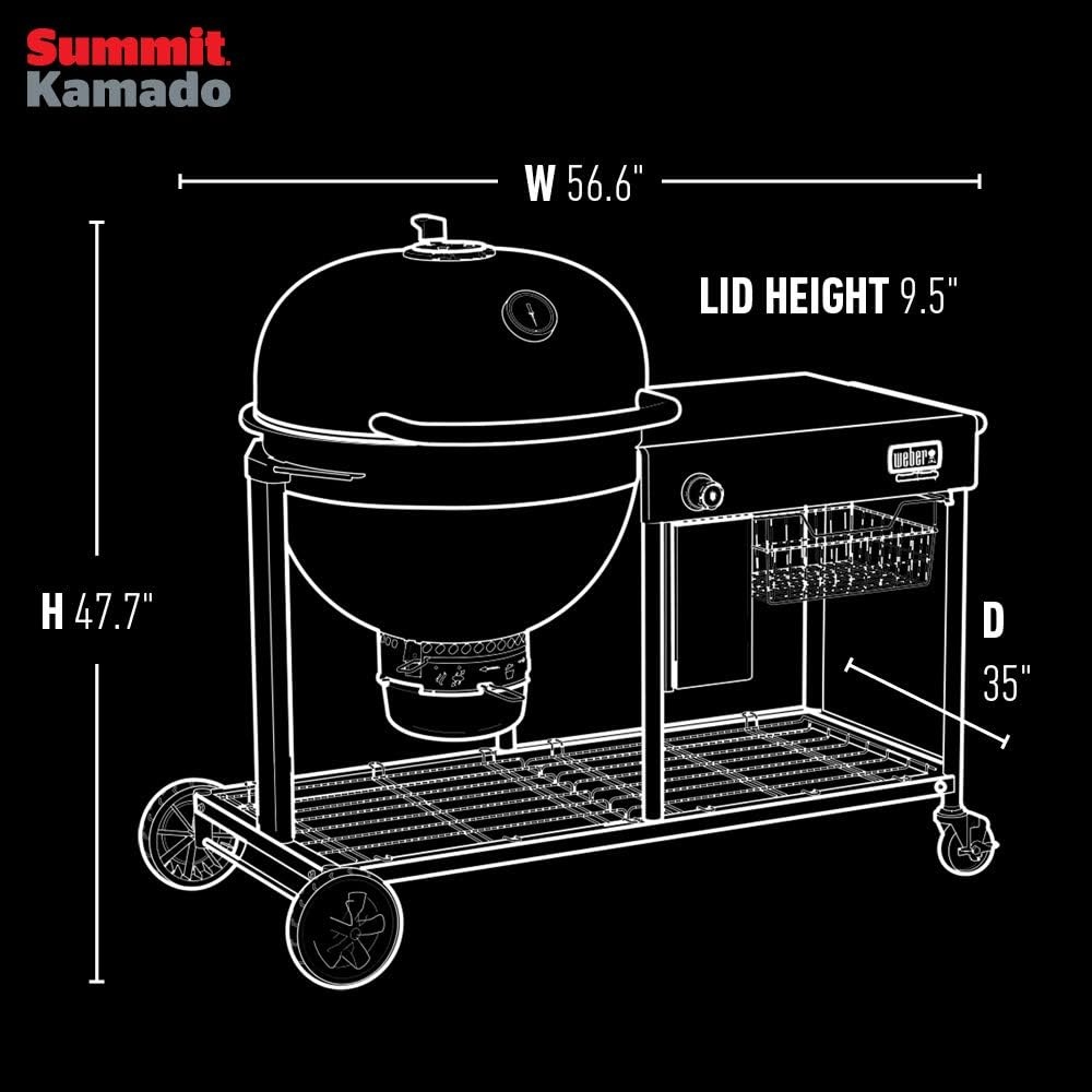 image:imageWeber Summit Kamado S6 Charcoal Grilling Center with Gas Ignition Black