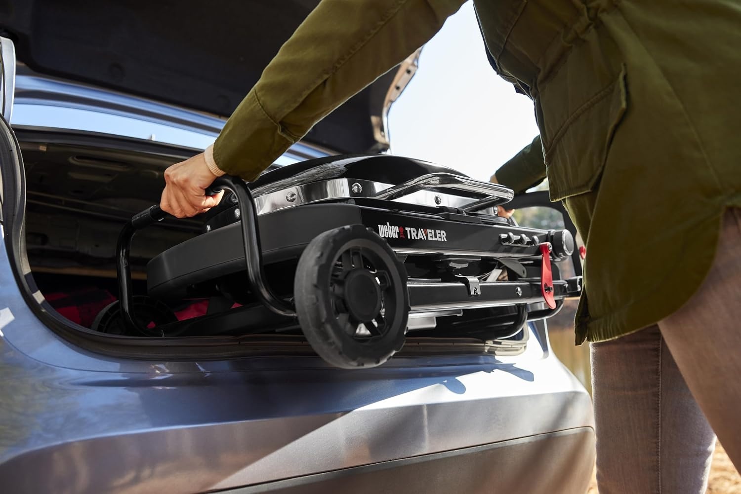 image:imageWeber Traveler Compact Portable Gas Grill for Outdoor Cooking Propane