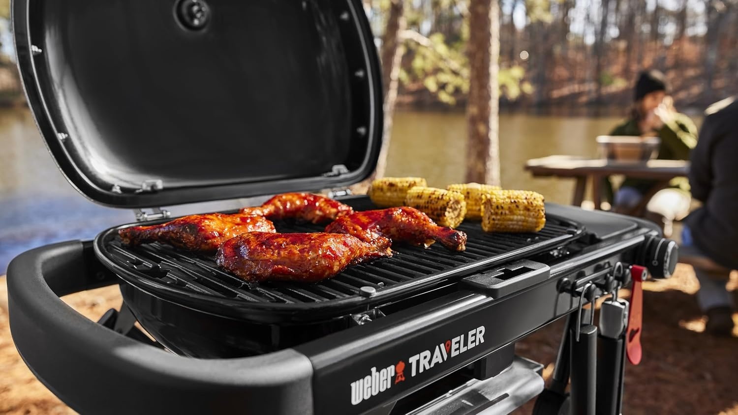 image:imageWeber Traveler Compact Portable Gas Grill for Outdoor Cooking Propane
