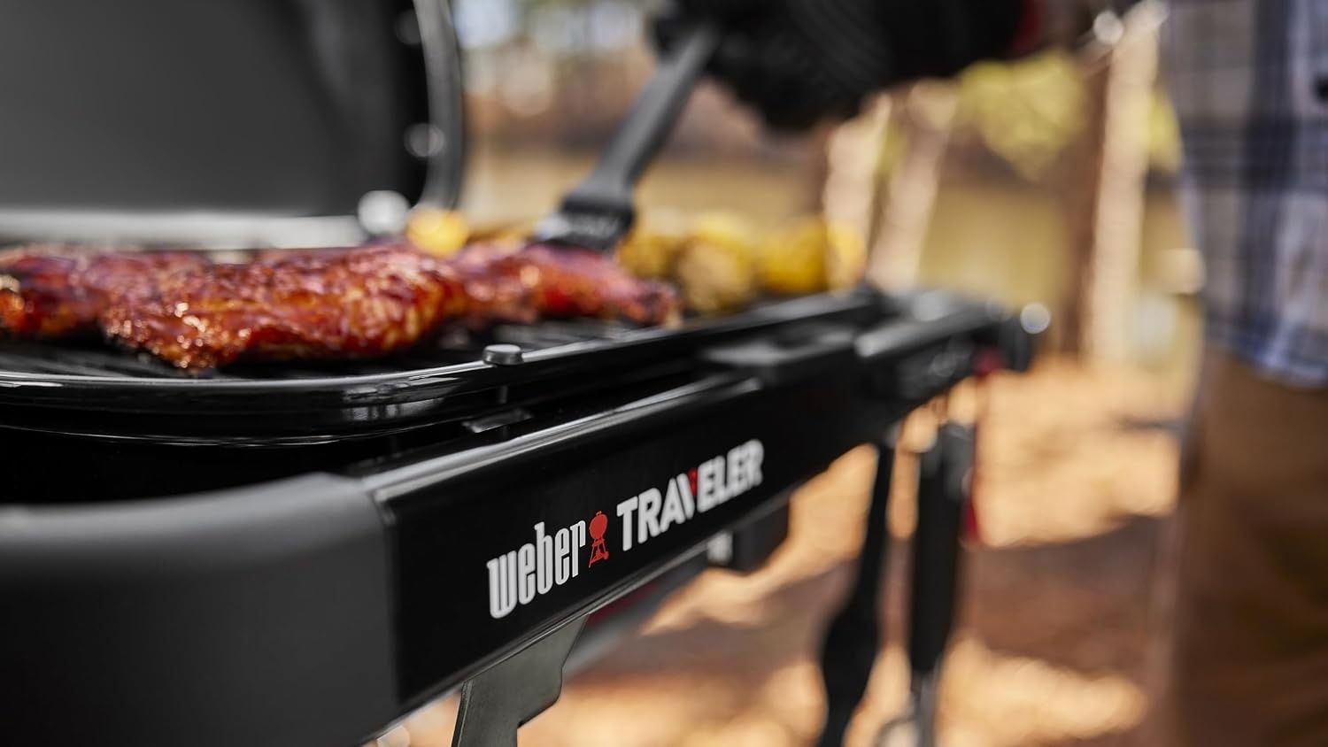 image:imageWeber Traveler Compact Portable Gas Grill for Outdoor Cooking Propane
