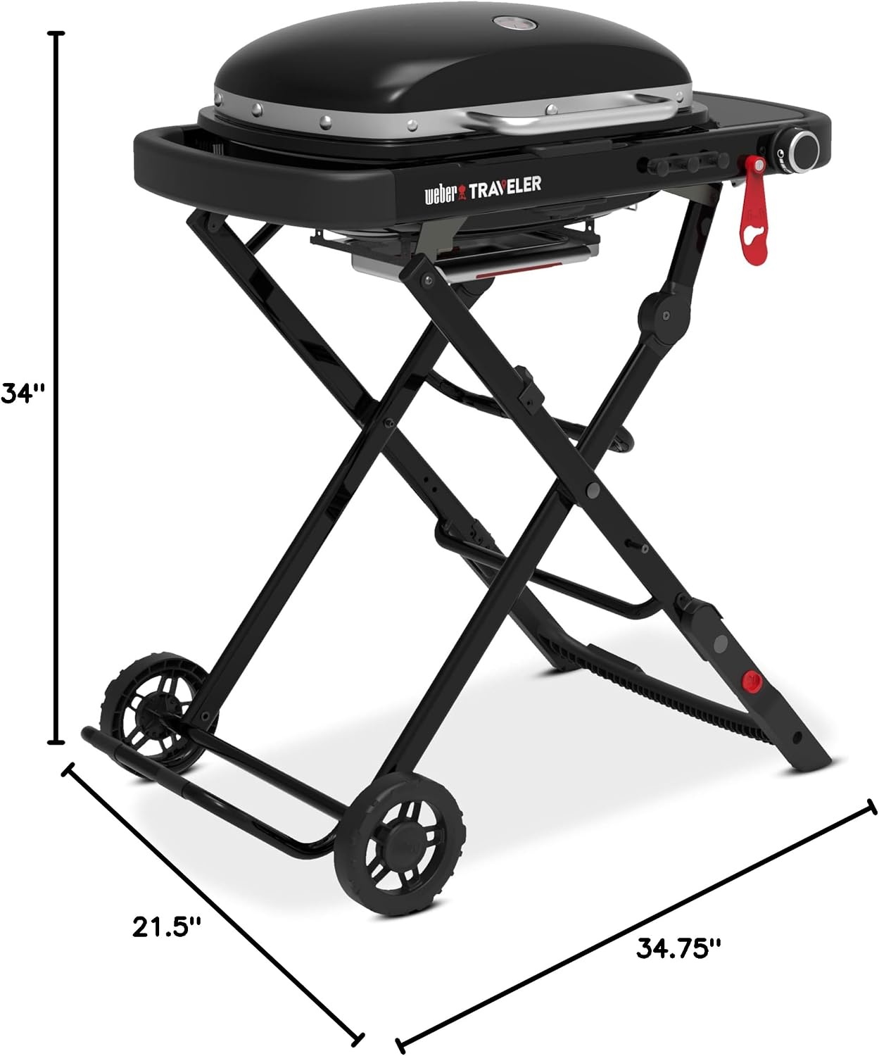 image:imageWeber Traveler Compact Portable Gas Grill for Outdoor Cooking Propane