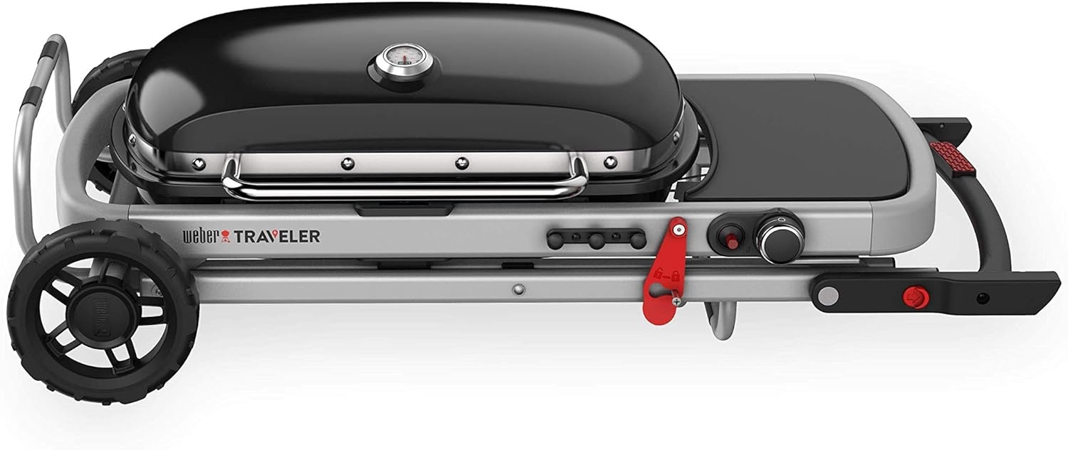 image:imageWeber Traveler Portable Liquid Propane Gas Grill for Camping and Travel 1 Burner BlackBlack