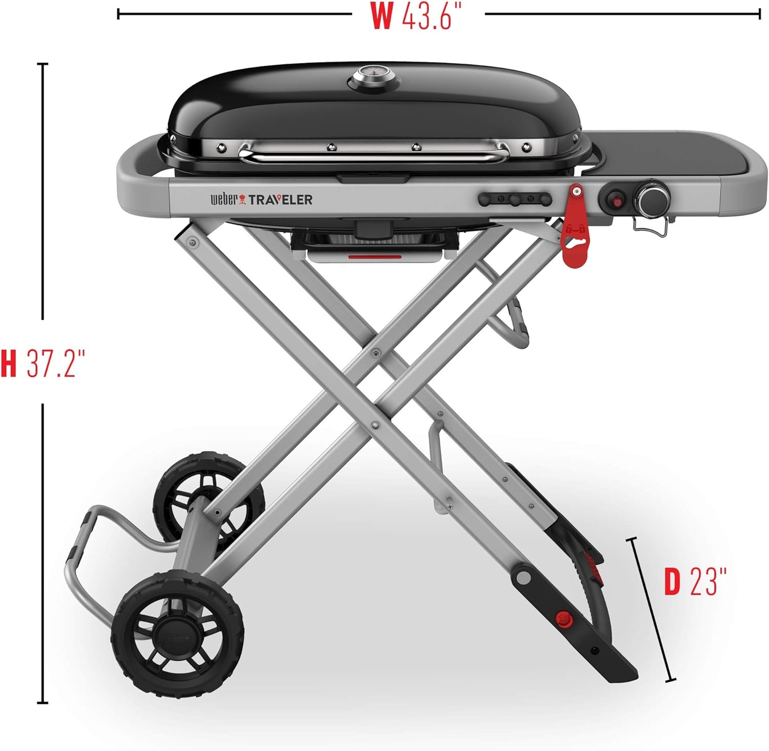 image:imageWeber Traveler Portable Liquid Propane Gas Grill for Camping and Travel 1 Burner BlackBlack