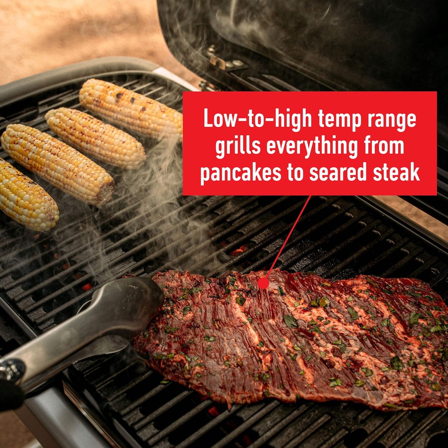 image:imageWeber Traveler Portable Liquid Propane Gas Grill for Camping and Travel 1 Burner BlackRed