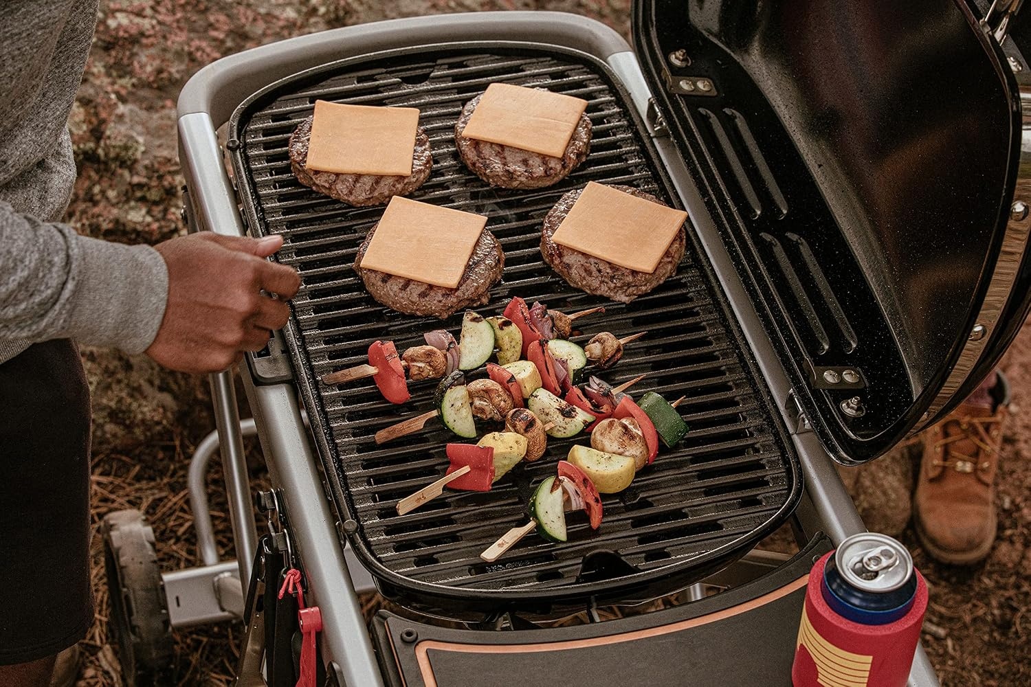 image:imageWeber Traveler Portable Liquid Propane Gas Grill for Camping and Travel 1 Burner BlackStealth