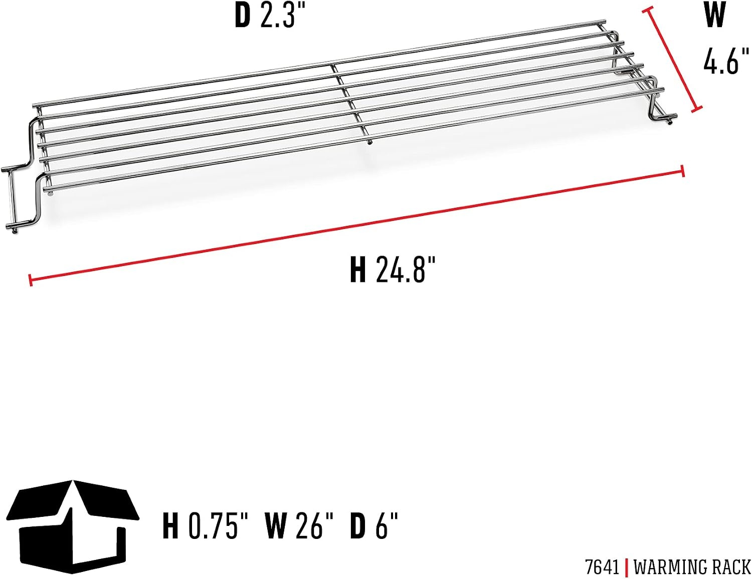 image:imageWeber Warming Rack for Spirit 300 Series Gas Grills Genuine Replacement Part 248 x 46 Keeps Food Warm Dishwasher Safe 7461