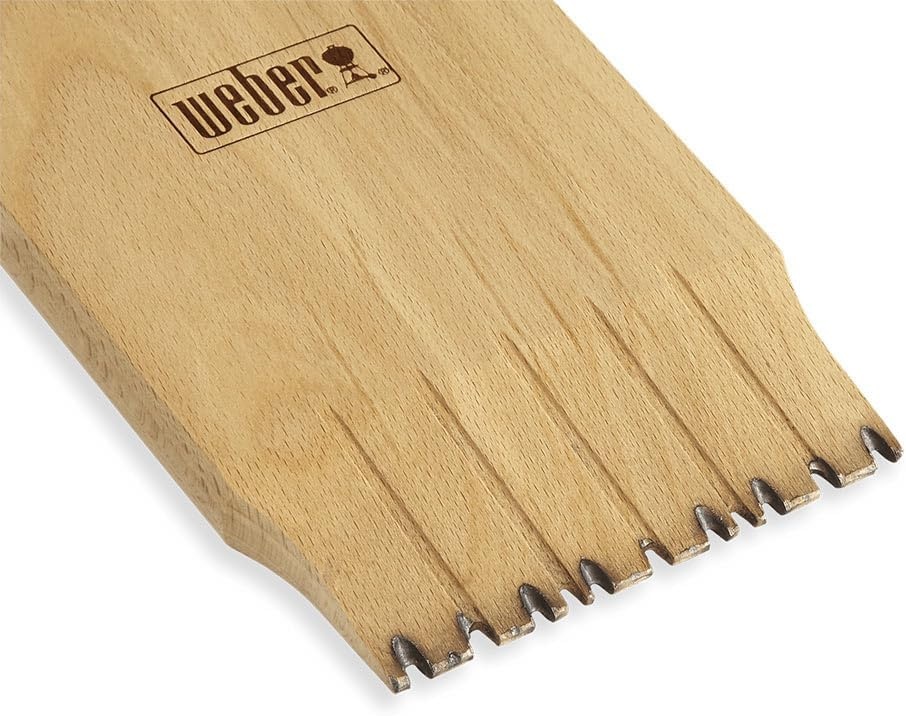 image:imageWeber Wood Scraper Durable Hardwood Grill Scraper for Safe BristleFree Cleaning on All Grate Types GrateConforming Notches