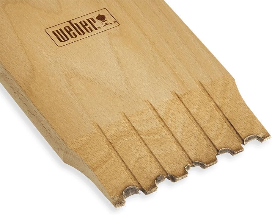 image:imageWeber Wood Scraper Durable Hardwood Grill Scraper for Safe BristleFree Cleaning on All Grate Types GrateConforming Notches