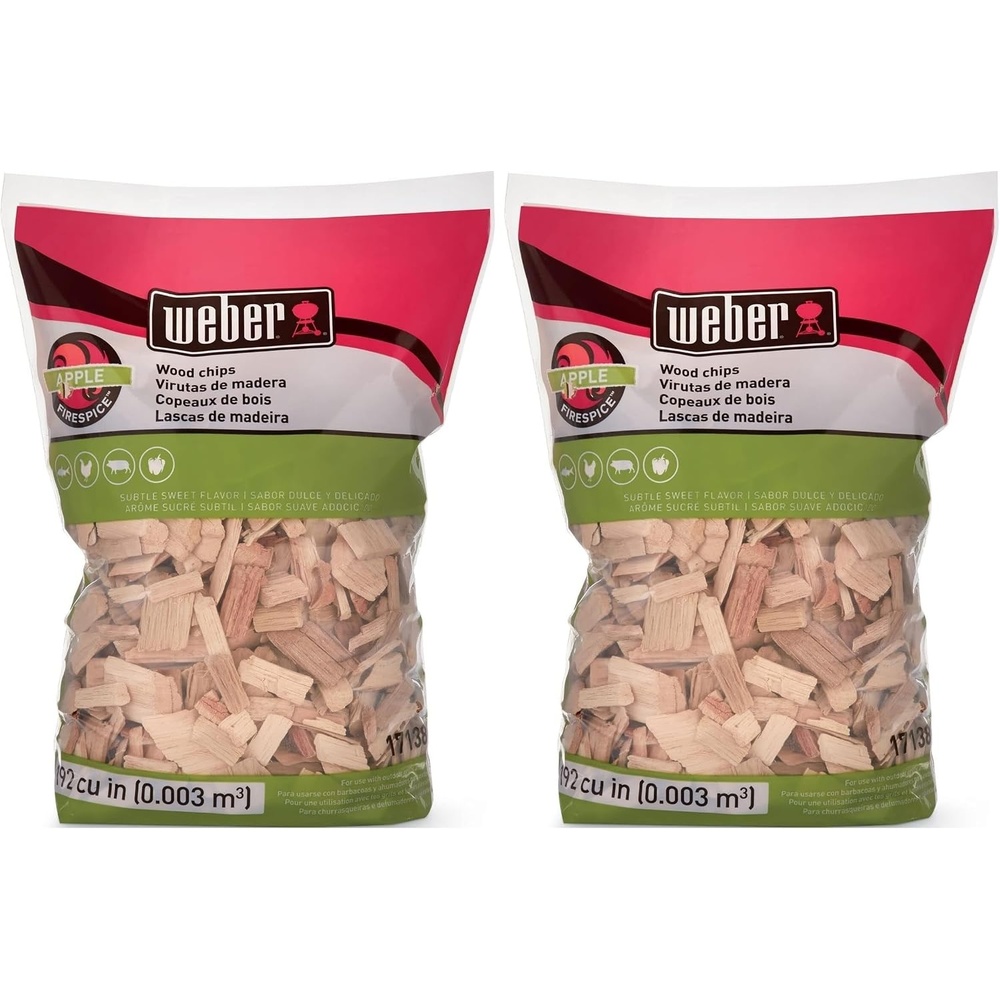 image:imageWeber Apple Wood Chips Outdoor Cooking Fuel 2 lb192 cu in Pack of 2