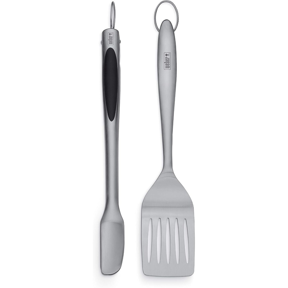 image:imageWeber Deluxe Tool Set StainlessSteel Grill Spatula amp Locking TongsStandard