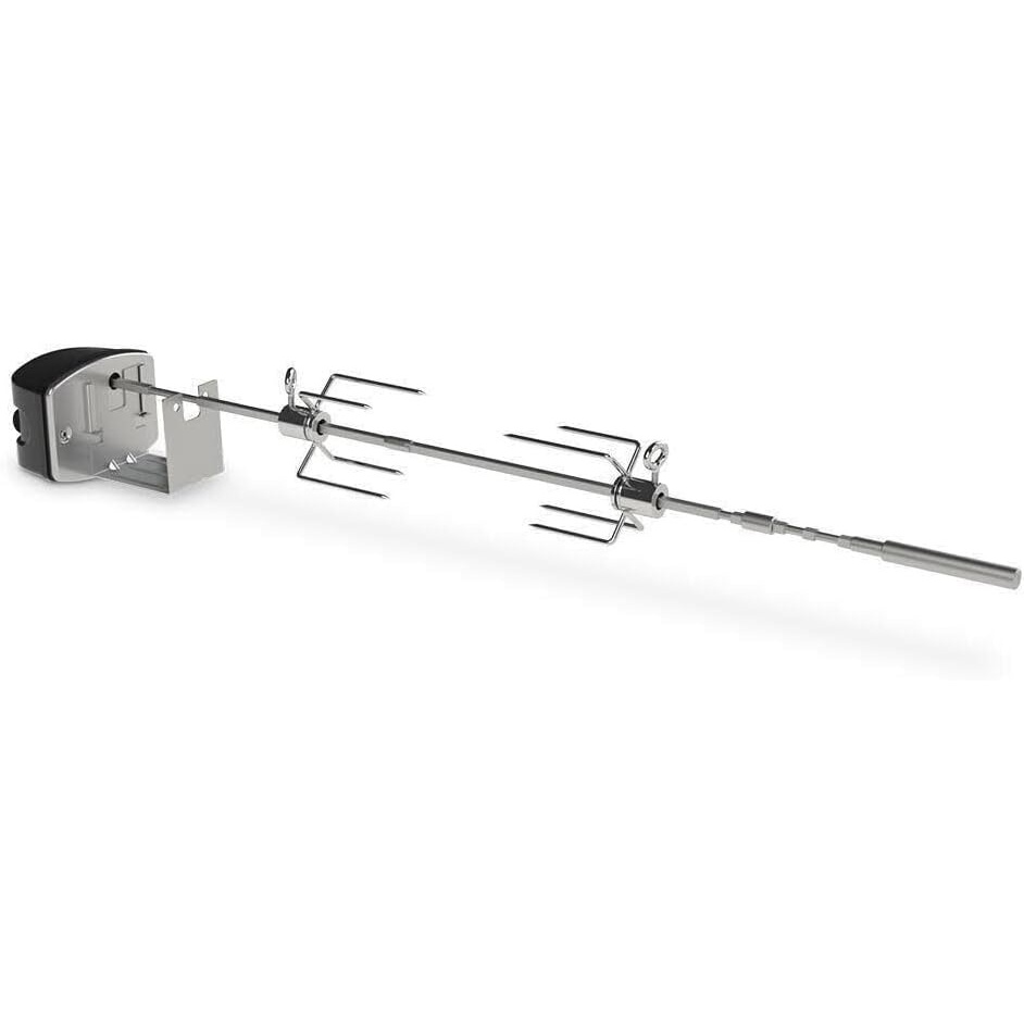 image:imageWeber Grill Rotisserie Kit for Spirit 200300500700 Genesis SilverGoldPlat10005500 Great for Slow Roasting Chicken Lamb Ribs or Turkey on your Weber Grill Includes Spit Forks and MotorFits Spirit and Spirit II