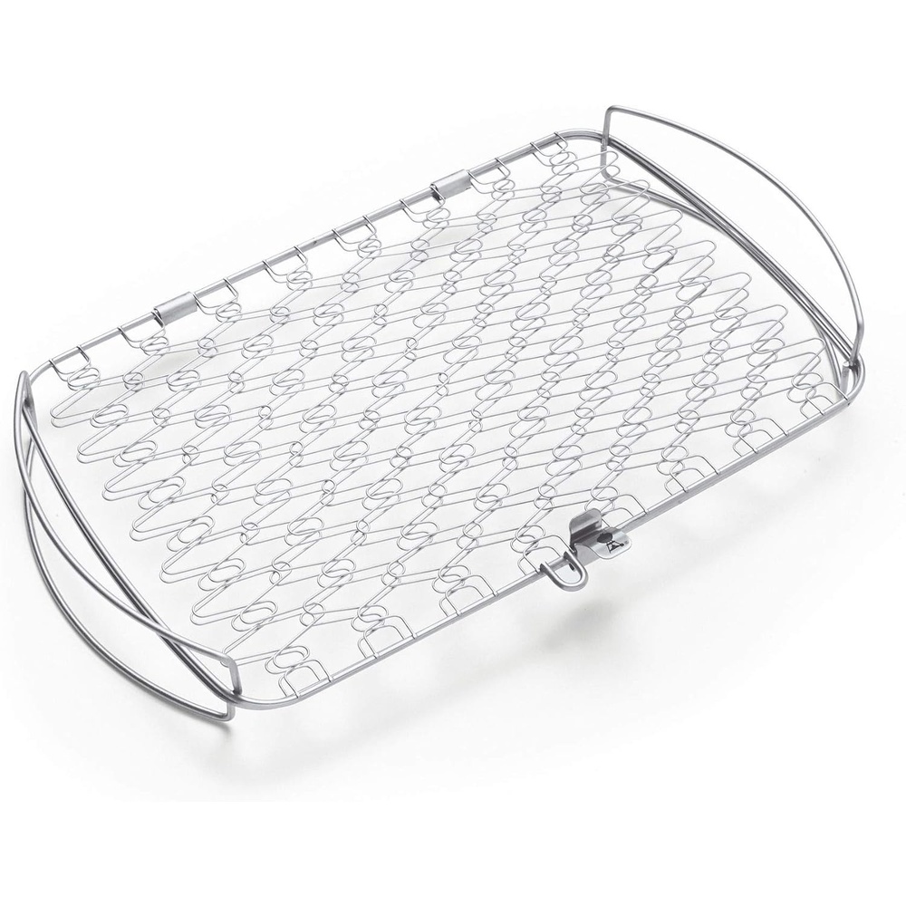 image:imageWeber Large Fish amp Veggie Grilling Basket Stainless Steel for Gourmet GrillingStandard Packaging