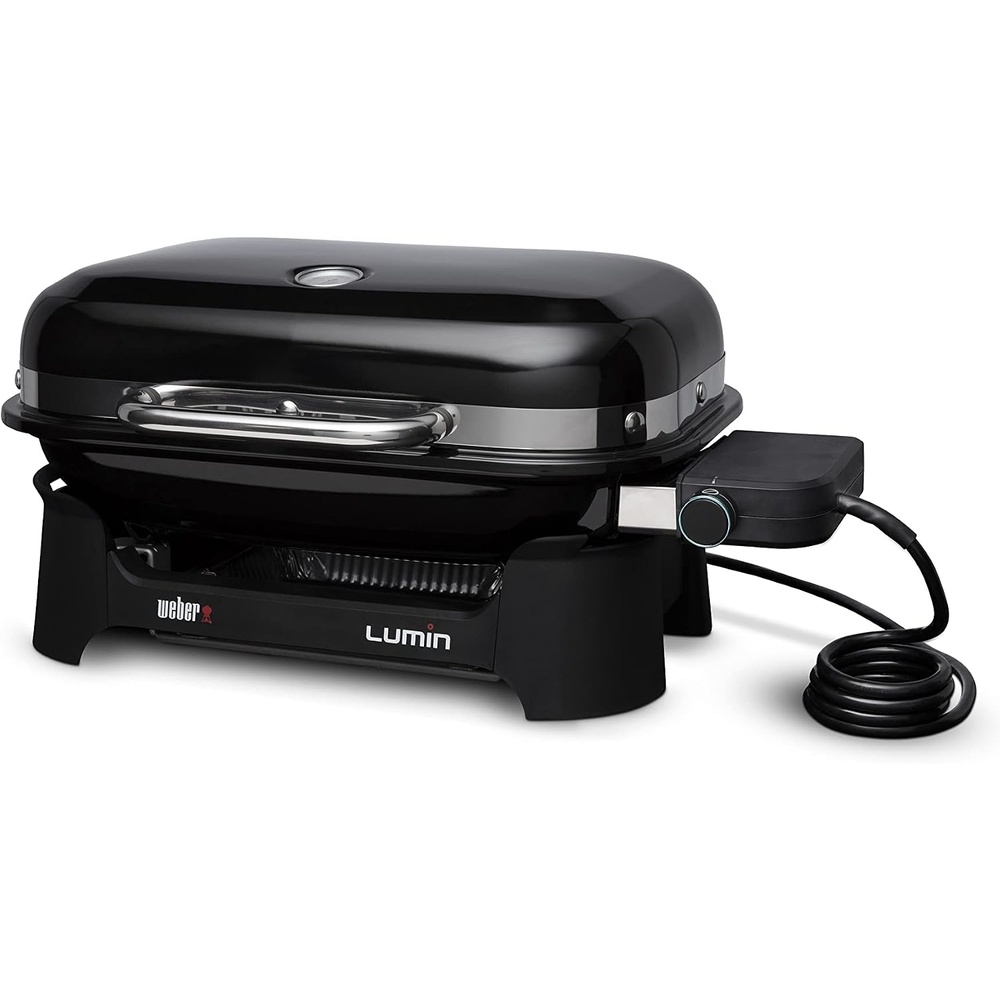 image:imageWeber Lumin Compact Outdoor Electric Barbecue Grill Light Blue Great Small Spaces such as Patios Balconies and Decks Portable and ConvenientBlack