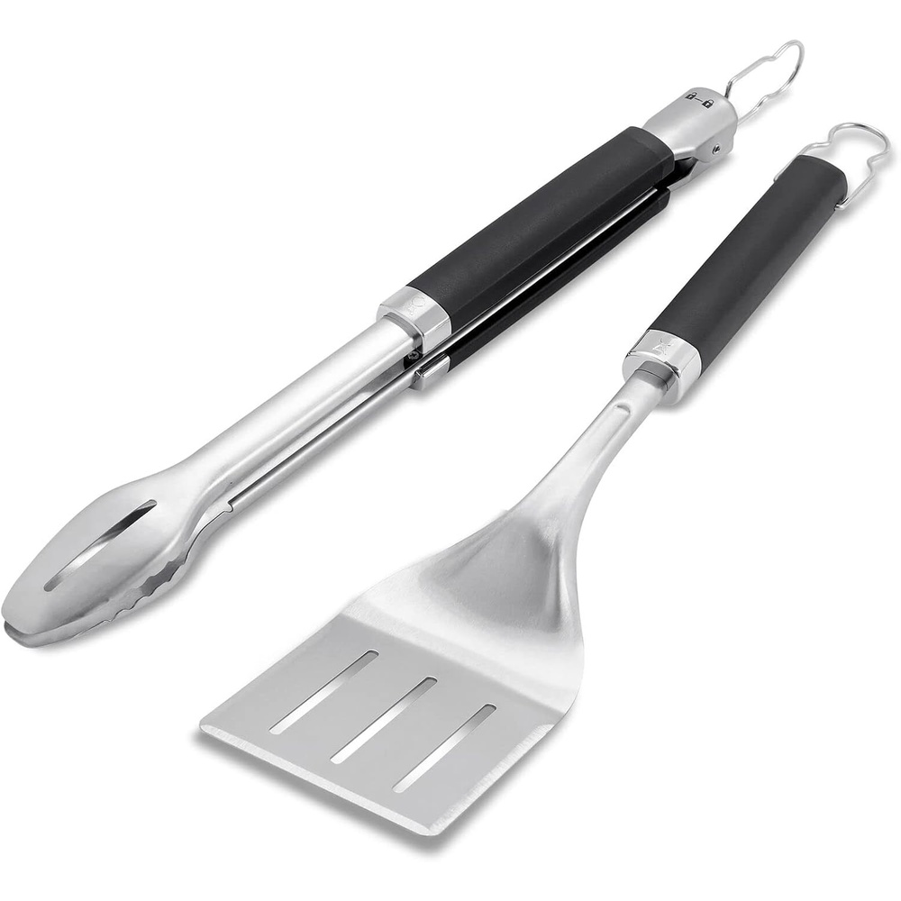 image:imageWeber Precision Tongs amp Spatula Grilling Tool Set Stainless SteelGrill Tongs and Spatula Set