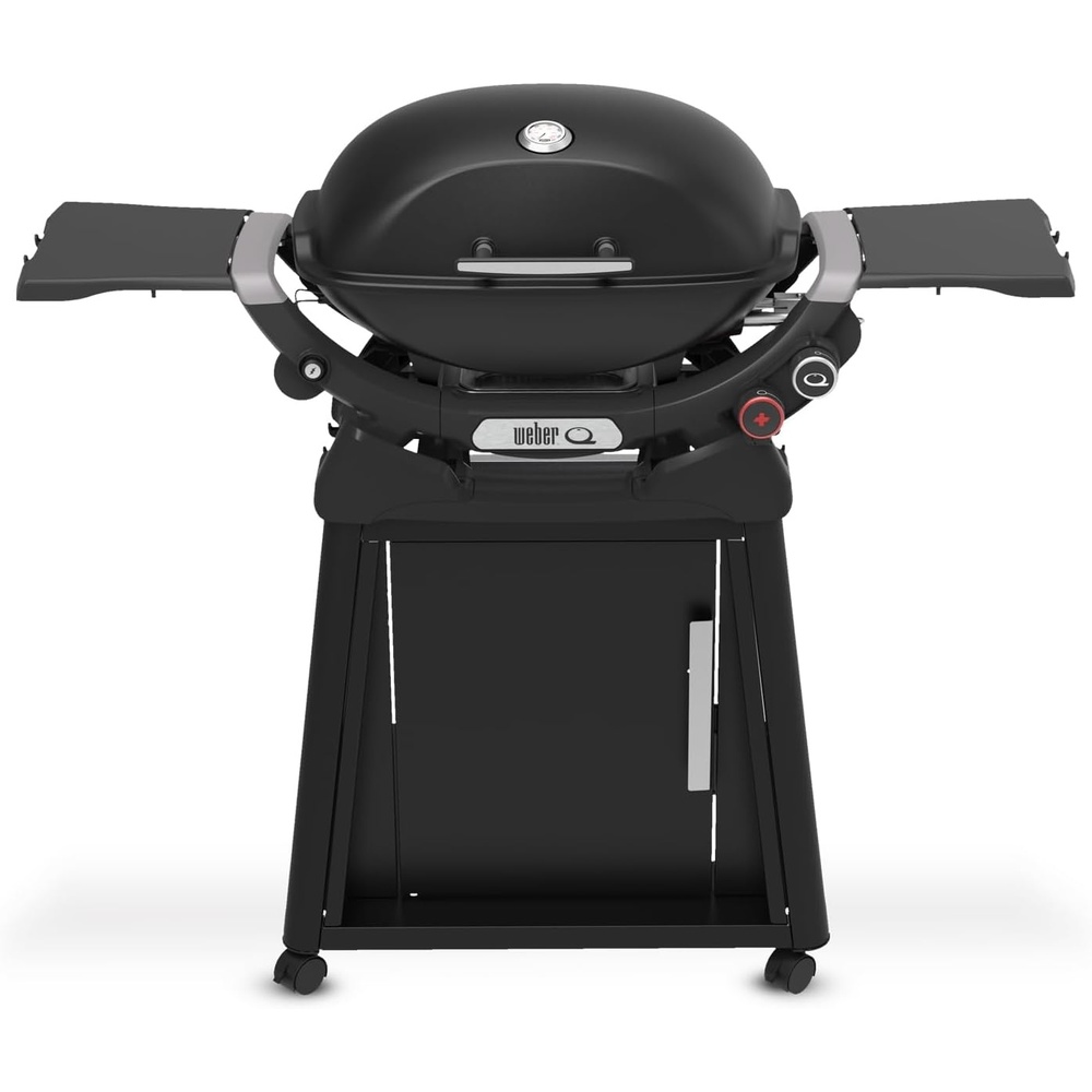 image:imageWeber Q 2800N Liquid Propane Grill with Stand Flame Red Wide 250700F Temp Range with Plus Burner for Searing LowTemp Roasting amp HighDome LidMidnight Black