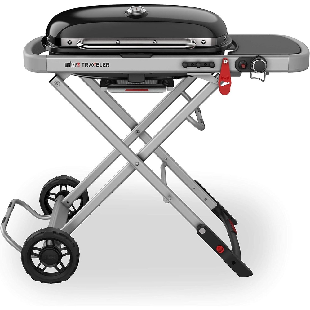 image:imageWeber Traveler Portable Liquid Propane Gas Grill for Camping and Travel 1 Burner BlackBlack