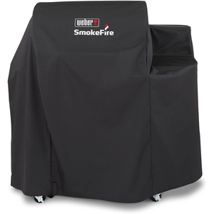 Weber 24″ SmokeFire Premium Grill Cover, Black – Weather‑Resistant, UV‑Protected Cover with Secure Straps for Wood Pellet Grills