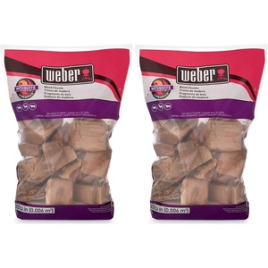 Weber® Cherry Wood Chunks, Outdoor Cooking Fuel, 4 lb(4 lb (Pack of 2))