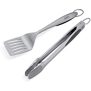 Weber® Deluxe Tool Set – Stainless-Steel Grill Spatula & Locking Tongs(Easy Open Packaging)