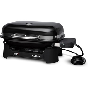 Weber Lumin Compact Outdoor Electric Barbecue Grill, Light Blue – Great Small Spaces such as Patios, Balconies, and Decks, Portable and Convenient(Black)