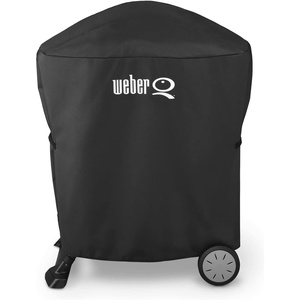 Weber Premium Grill Cover, Black, For Q100/1000/200/2000 On Portable Cart(Q100/1000 and Q 200/2000 mounted to Cart)