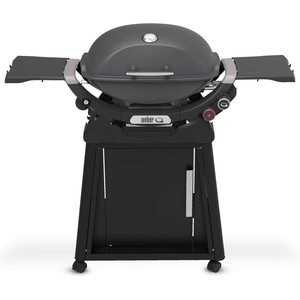 Weber Q 2800N+ Liquid Propane Grill with Stand, Flame Red – Wide 250°–700°F Temp Range with Plus Burner for Searing, Low‑Temp Roasting & High-Dome Lid(Charcoal Grey)