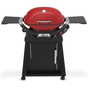 Weber Q 2800N+ Liquid Propane Grill with Stand, Flame Red – Wide 250°–700°F Temp Range with Plus Burner for Searing, Low‑Temp Roasting & High-Dome Lid(Flame Red)