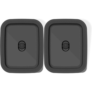 Weber Works Prep Containers – Set of 2 Stainless Steel Grill Prep, Marinating & Food Storage Containers with Airtight Lids for Outdoor Cooking & BBQ Meal Prep